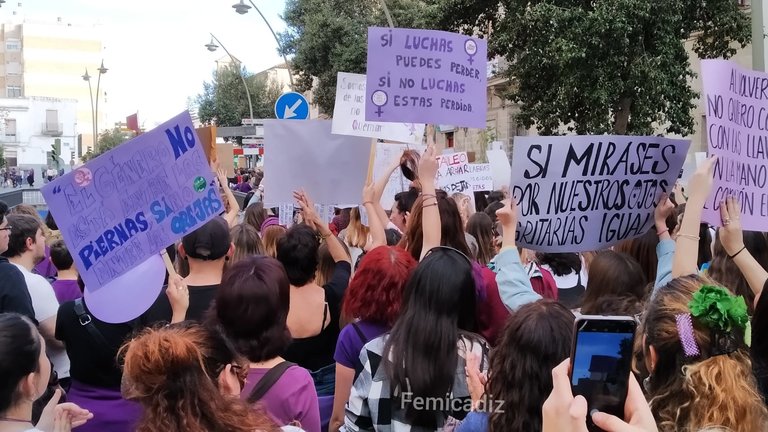 Manifestación por el 8m 2020 en Jerez. FOTO: MJ Romero
